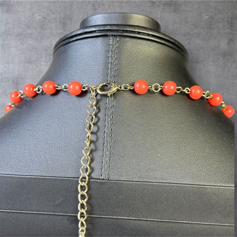 317. Multicolor Beaded Rhinestone Statement Necklace - Picture 3 of 3